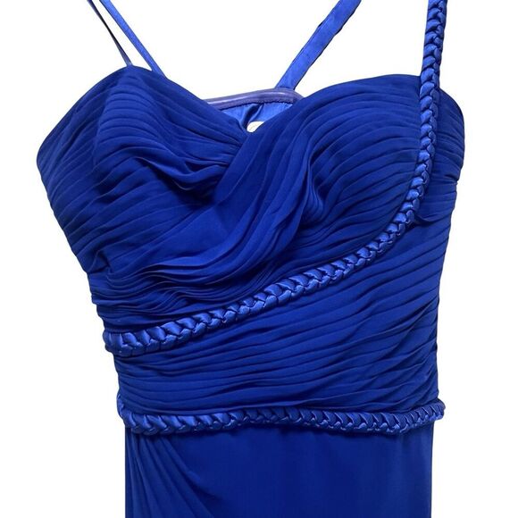 Aidan Mattox One Shoulder Draped Maxi Dress Evening Gown Royal Blue Women’s 4 - Picture 6 of 12
